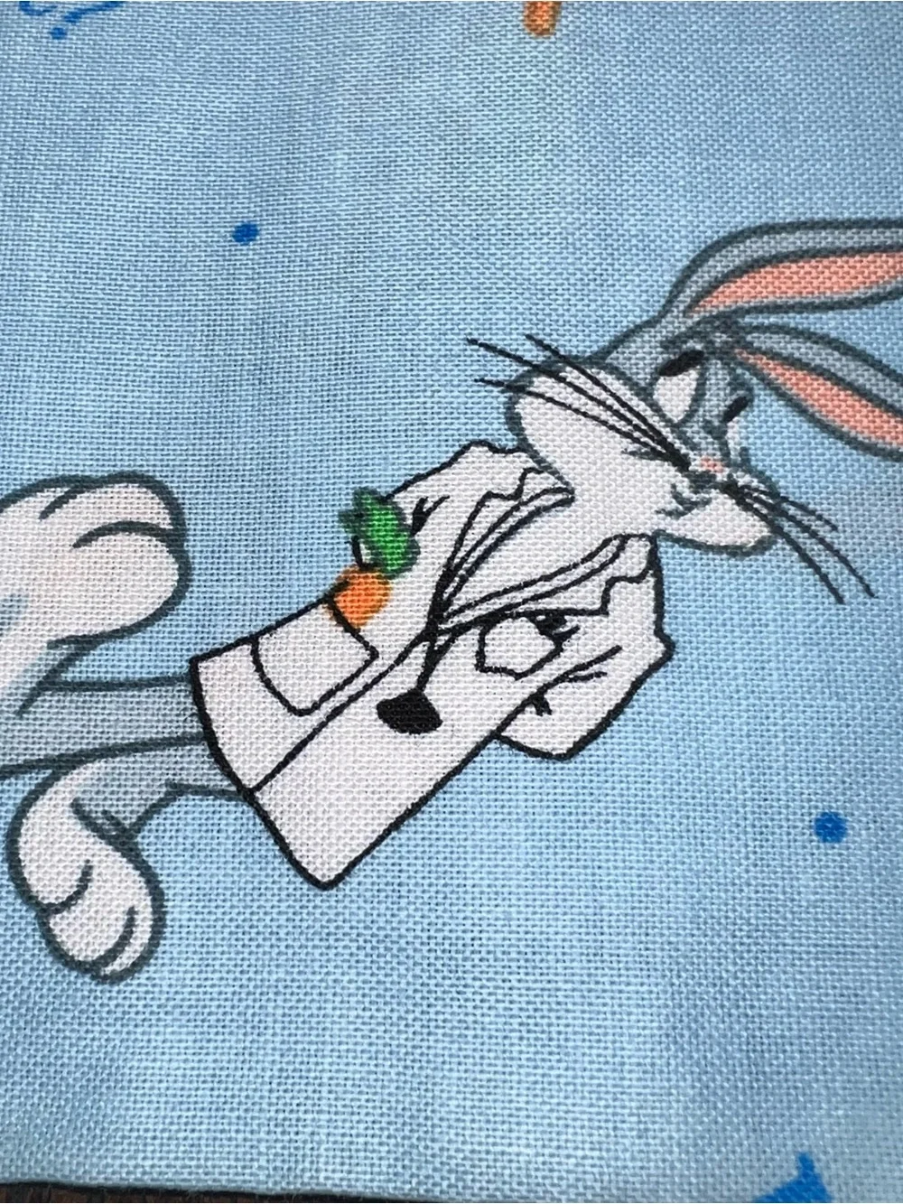 Handmade Blue Bugs Bunny Pillowcase